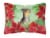 Miniature Pinscher #2 Poinsettas Canvas Fabric Decorative Pillow Perspective: front
