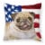 Carolines Treasures  BB9718PW1818 Fawn Pug Patriotic Fabric Decorative Pillow Perspective: front