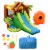 Inflatable Bounce House Jungle Jumping Bouncer Double Slides Park w/ Blower Perspective: front