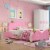 Costway Kids Children Upholstered Platform Toddler Bed Bedroom Furniture Berry Pattern Perspective: front