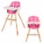 Baby joy Wooden High Chair Baby Toddler 3 in 1 Convertible Highchair w/ Cushion Pink Perspective: front