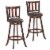 Costway Set of 2 29.5'' Swivel Bar stool Leather Padded Dining Kitchen Pub Bistro Chair High Perspective: front
