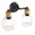 Costway 2 light Vanity Bathroom Light with 7 in Round Clear Glass Shade Vintage Wall Sconce Perspective: front