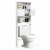 Bathroom Wood Organizer Shelf Over-the-toilet Storage Rack W/Cabinet Spacesaver Perspective: front