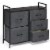 Costway 5 Drawers Dresser Storage Unit Side Table Display Organizer Dorm Room Wood Dark Gray Perspective: front