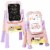 Gymax Height Adjustable Kids Easel Double Sided Art Easel Purple Home Perspective: front