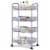 Costway 4 Tier Storage Rack Trolley Cart Home Kitchen Organizer Utility Baskets Silver Steel Perspective: front