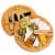 Bamboo Cheese Board and Knife Set - 10 Inch Swiveling Charcuterie Board with Slide-Out Drawer Perspective: front