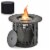 Gymax 32 Patio Round Fire Pit Table 30,000 BTU Propane Gas w/ Fire Glasses Perspective: front