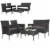 4PCS Outdoor Furniture Set Patio Rattan Conversation Set w/ Grey & Off White Cushion Perspective: front