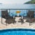 3PCS Patio Rattan PE Wicker Bistro Set Outdoor Furniture Set w/ Table & Cushion Perspective: front