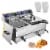 Commercial Electric 23.4L Deep Fryer Dual Tank w/ Timer and Drain Reset Button French Fry Perspective: front