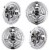 Yescom 4pcs 8 SS Chrome Golf Cart Wheel Cover Hub Cap for EZGO Club Car Yamaha Easy Snap-in Perspective: front