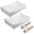Aquaterior® 2 Pack Rectangle Porcelain Above Counter Vessel Sink Basin with Pop up Drain Perspective: front