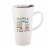 Pacific Market International Happy Camper Latte Mug with Lid - White Perspective: front