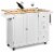 Gymax Drop-Leaf Kitchen Island Trolley Cart Wood Storage Cabinet w/ Spice Rack Black Perspective: front