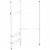 Double 2 Tier Telescopic Garment Rack Adjustable Closet Organizer w/ Baskets Perspective: front