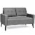 Costway Modern Loveseat Sofa 55'' Upholstered Chair Couch with Soft Cloth Cushion Grey Perspective: front
