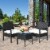3PCS Patio Rattan Furniture Set Conversation Sofa Cushioned Coffee Table Garden Perspective: front