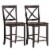 Gymax Set of 2 24'' Counter Height Barstools Kitchen Dining Chairs Rubber Wood Frame Perspective: front