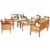 8PCS Wooden Patio Conversation Set Outdoor Furniture Set w/ Cushion Perspective: front