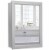Mirrored Medicine Cabinet Wall-Mounted Bathroom Storage Organizer W/Shelf Grey Perspective: front
