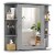 Wall Mounted Medicine Storage Cabinet Bathroom Organizer Cupboard W/Mirror Gray Perspective: front