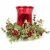 Ganz Kissing Krystals Small Mecury Glass Hurrican Tea Light Candle Holder Mistletoe Set,,Red Perspective: front