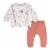 Organic Cotton Top And Pant Set With Ruffles Oatmeal Mix Perspective: front