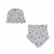 Organic Cotton Hat And Bib Set Printed Small Flowers Perspective: front