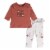 Organic Cotton Top And Pant Set Hen Print Rust And Beige Perspective: front