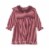 Long Sleeve Dress With Frill Striped Perspective: front