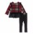 Plaid Tunic And Rib Legging Set Perspective: front