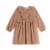 Long Sleeve Dress With Frill Beige Perspective: front