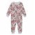 Organic Cotton One Piece Printed Roses Pajama Set Perspective: front