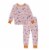Organic Cotton Two Piece Printed Pajama Set With Cats Perspective: front