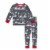 Organic Cotton Christmas Family Two Piece Printed Pajama Set With Deer And Trees Perspective: front