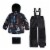 Two Piece Snowsuit Printed Hockey Players Black Perspective: front