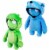 Gang Beasts Green Dragon Blue Bear Plush 10  Doll Video Gaming Character Bundle Set PMI Perspective: front