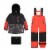 Printed Camo Two Piece Snowsuit Grey And Red Perspective: front