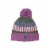 Striped Knit Hat Purple, Green, Brown And White Perspective: front