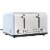 Redmond 4-Slice Extra Wide Slot 1650W Stainless Steel Toaster in Light Blue Perspective: front