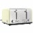 Redmond 4-Slice Extra Wide Slot 1650W Stainless Steel Toaster in Cream Perspective: front