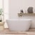 ExBrite 63  Acrylic Free Standing Tub Classic Oval Shape Soaking Tub, Adjustable Freestanding Perspective: front