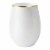 12 oz. White with Gold Elegant Stemless Plastic Wine Glasses (64 Glasses) Perspective: front