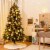 Gymax 7.5 ft Pre-Lit Hinged Christmas Tree Artificial Xmas Tree w/ 100pcs Ornaments Perspective: front