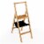 3 Step Ladder Foldable Bamboo Step Stool 330Lbs Capacity with Tool Storage Bag Perspective: front