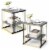 2PCS 2-tier Side End Coffee Table Square Nightstand for Living Room Bedroom Perspective: front