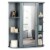 Bathroom Cabinet Single Door Shelves Wall Mount Cabinet W/ Mirror Grey Perspective: front