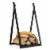 Firewood Rack Fireplace Wood Holder Storage Log Holder with Raised Base Perspective: front